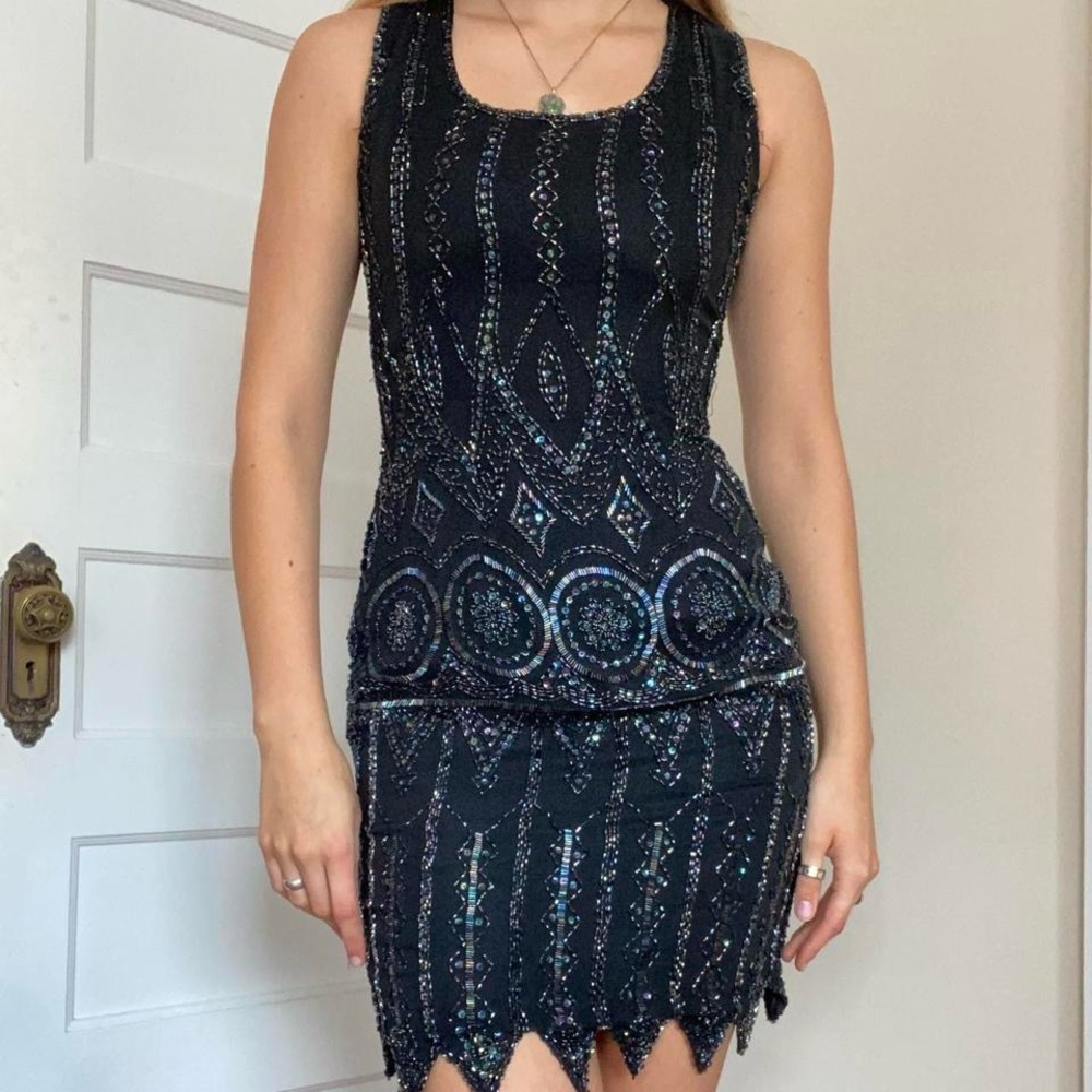 90s beaded cocktail dress